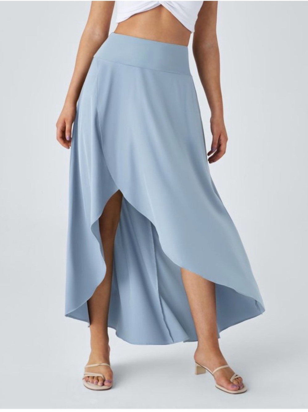 Halara Breezeful High Waisted High Low Ruffle 2-in-1 Flowy Maxi Skirt - Women